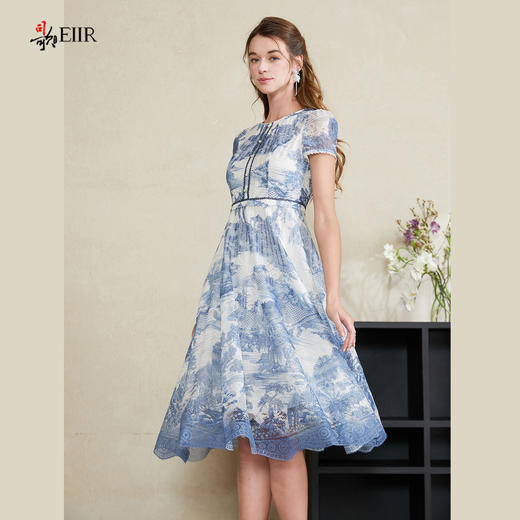 司歌短袖国风青花瓷连衣裙夏女A911190X 商品图4