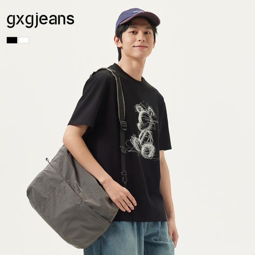 gxg.jeans男装 25年夏热卖多色卡通印花时尚宽松圆领短袖T恤男生 商品图0
