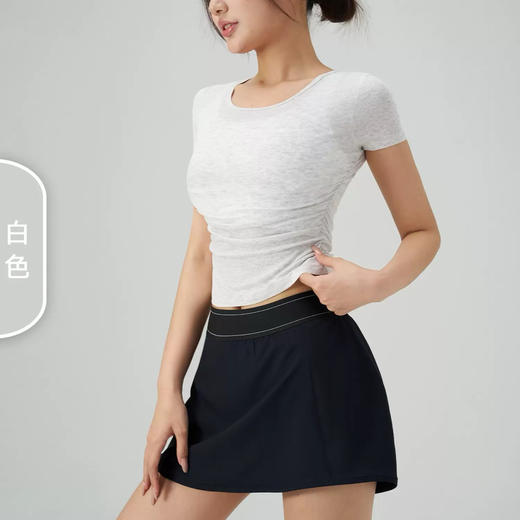 芳姐同款罗纹小蛮腰短袖 商品图2