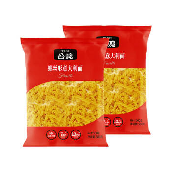 公鸡低脂螺丝形传统意大利面500g*2袋土耳其进口 西餐意粉速食拌面 /粮油调味 /意大利面 /传统意面 商品图3