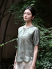 盛唐婧| 新中式真丝炒色斜襟领上衣 商品缩略图1