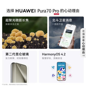 HUAWEI Pura 70 Pro 雪域白 12GB+512GB 超高速风驰闪拍【鸿蒙系统4.2 适配主流APP】 /手机通讯 /手机 /手机 商品图1