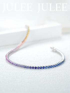 JULEEJULEE茱俪珠宝 18K白金精切彩蓝宝石手链