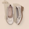 信诺妈妈鞋2025新款夏季中老年舒适透气奶奶鞋真皮软底单鞋洞洞鞋5C8565-027 商品缩略图6
