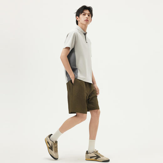 gxg.jeans男装 卡其色撞色拼接运动风宽松短袖polo衫 25年夏热卖 商品图3