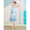 两三事 潮涌暗语 2025夏季新款度假风印花双层裙摆宽松吊带连衣裙 商品缩略图1