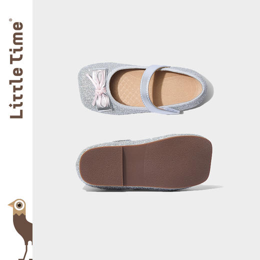 littletime女童皮鞋2025春新款儿童洋气时尚蝴蝶结亮钻闪公主鞋 商品图3
