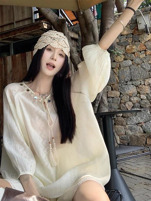 ✨真的很难拒绝波西米亚风啊巨出片❗ 【天丝波西米亚度假风套装】整套版型宽松，遮胯显瘦，妥妥的梨形身材救星！ 商品图2