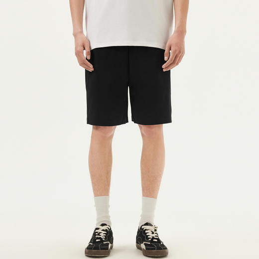 gxg.jeans男装 黑色基础简约松紧腰宽松休闲短裤 25年夏季热卖 商品图1