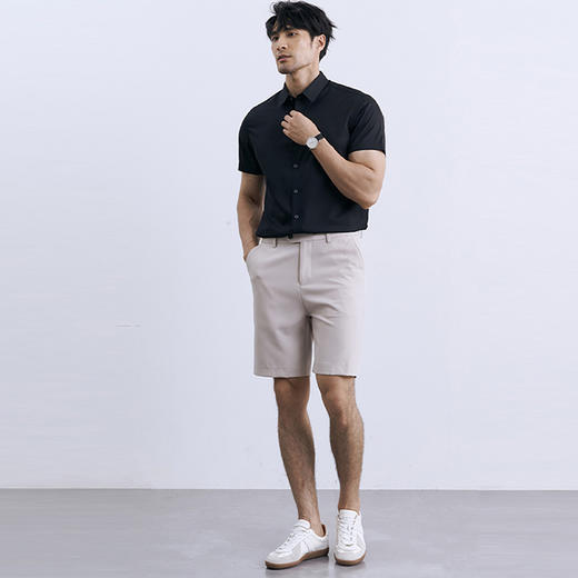 SIMU轻奢夏季免烫衬衫 短袖款商务衬衫，休闲防晒短衬 商品图9