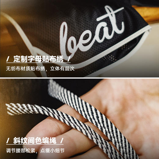 马登工装美式黑色双层网眼短裤篮球高街运动风透气沙滩四分裤男夏 商品图3