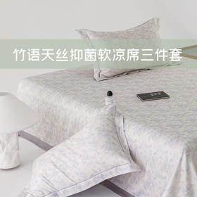 利路米夏季竹纤维凉席三件套 竹与天丝黄金配比 凉而不冰