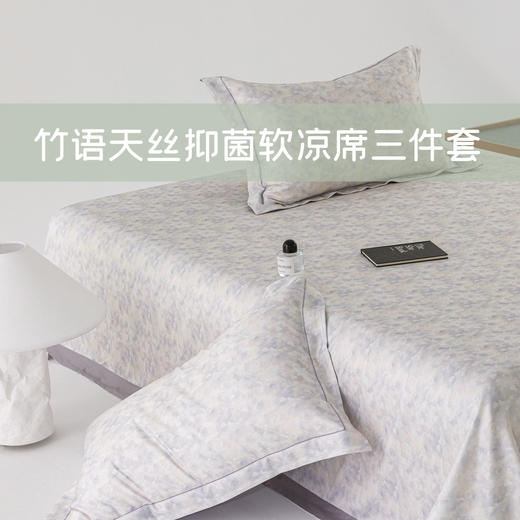 利路米夏季竹纤维凉席三件套 竹与天丝黄金配比 凉而不冰 商品图0