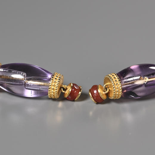 齐国爆闪紫水晶+西亚高古红玛瑙耳环 商品图6