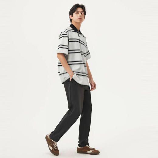 gxg.jeans男装 撞色条纹拼接宽松休闲翻领短袖polo衫 25年夏热卖 商品图2