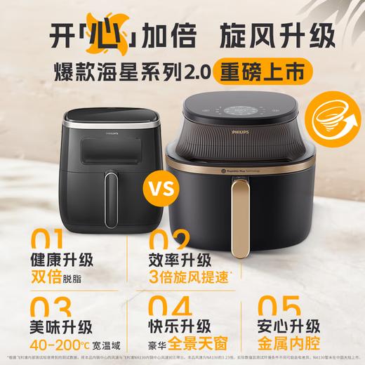 飞利浦海星5系全景天窗可视空气炸锅6.2L大容量 一键智能触控立体热风无油煎炸 NA332 商品图0
