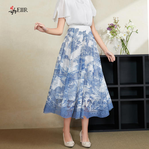 司歌国风印花伞裙大摆裙C911240X 商品图0