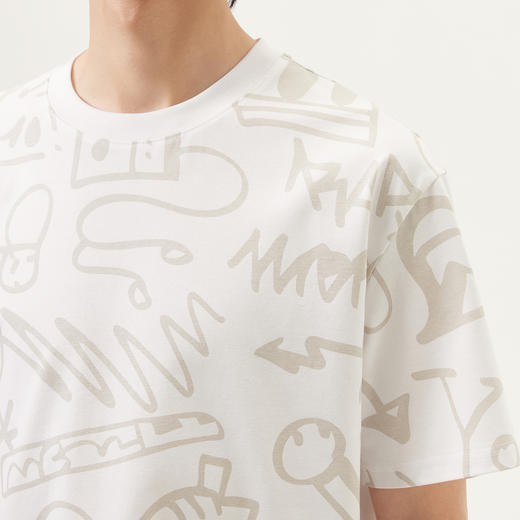 gxg.jeans男装 25年夏热卖卡通满印个性涂鸦宽松男式圆领T恤短袖 商品图4