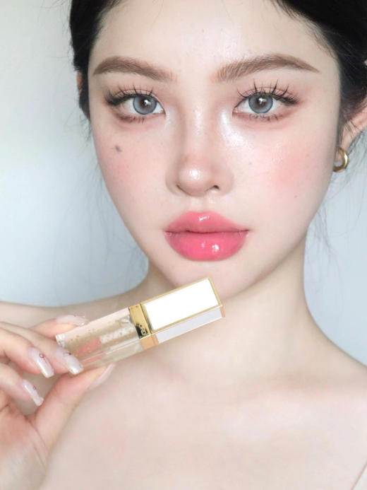 【TF金箔唇油6ml】真金碎闪闪的温感变色唇油 清冷贵气感!美炸!! 变色后是嫩妹天菜冰透樱花粉 单涂纯欲/鲁涂丰唇，心动一万次! 商品图2