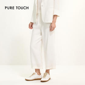 PURE TOUCH经典白色直筒阔腿长裤 1368252138