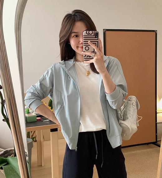 董洁直播间同款小O防晒轻薄速干衫短款宽松休闲上衣 商品图11