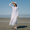 绽放294朵/【入蓝系列】雏菊亚麻竹节印花立领系带短外套防晒衫女 商品缩略图0