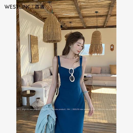 西遇吊带连衣裙女新款宽肩带修身纯欲包臀后妈裙长裙SS150094/SS150229 商品图4