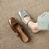 阿么手工女鞋羊皮包头半拖外穿2025新款百搭穆勒鞋夏季配裙子2CM 商品缩略图1