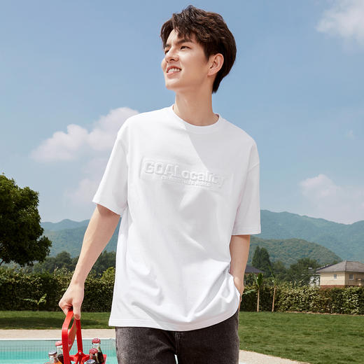 gxg.jeans男装 立体字母压印重磅休闲宽松短袖t恤男 25夏热卖 商品图2