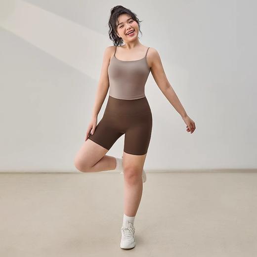 【限时秒】YOGACODE【火树银花系列】裸感大码瑜伽服背心带胸垫细肩带美背吊带背心DWC215433 商品图4