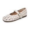 雀说一字带镂空玛丽珍凉鞋女真皮复古平底四季舒适圆头浅口单鞋AL7705 商品缩略图6
