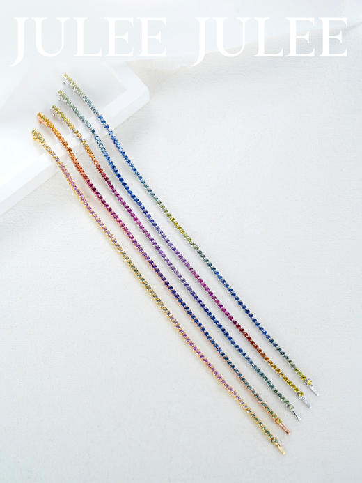 JULEEJULEE茱俪珠宝 18K白金精切彩蓝宝石手链 商品图3