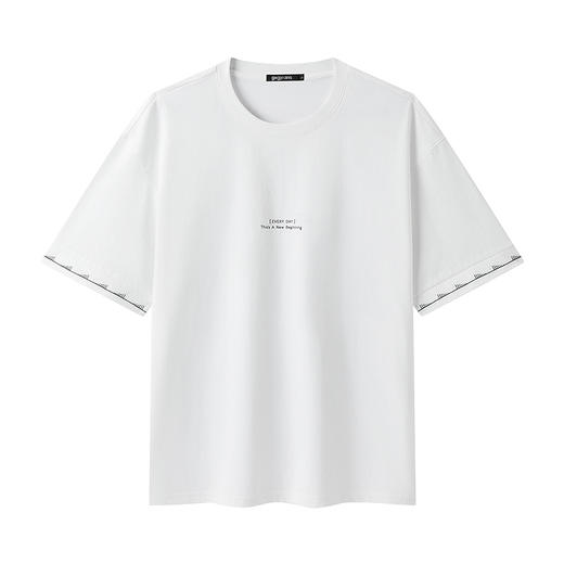 gxg.jeans男装  撞色明线设计简约时尚宽松圆领短袖T恤25年夏热卖 商品图2