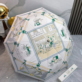 夏季特惠💰220 爱马仕三折防晒睛雨伞 夏季新款 全自动折叠晴雨伞