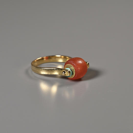 西周玛瑙+战汉绿松石“财源滚滚”戒指 商品图2