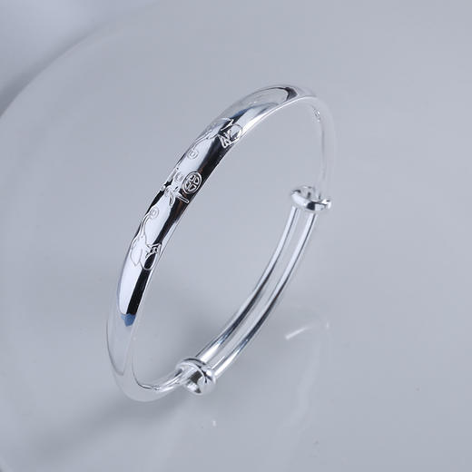 【宏艺珠宝】福缀云章·足银手镯 商品图2