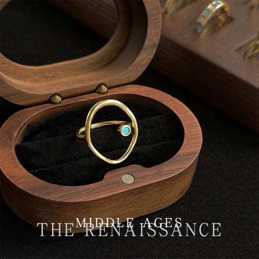 中古风珐琅滴油复古美式叠戴锆石戒指合集虎眼 商品图3