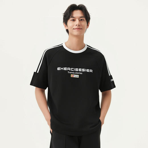 gxg.jeans男装  多色撞色拼接运动时尚潮流短袖t恤男生 25夏热卖 商品图2