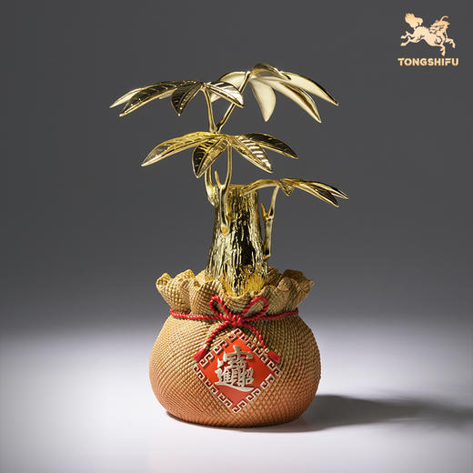 铜师傅《金色财富树》客厅桌面富贵树铜摆件 家居装饰工艺品摆件 商品图3