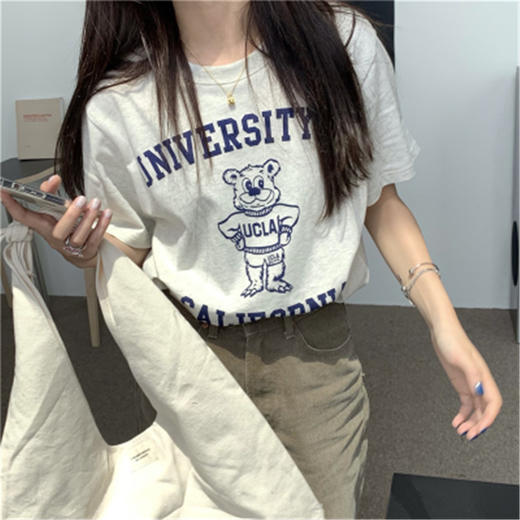 出口转内销🔥韩国订单 【新升级透气纯棉💯印花T恤】  🔥⁡比普通款更具吸睛效果，‪灵动趣味更出片 版型包容藏肉⚠秒变纸片人 商品图8