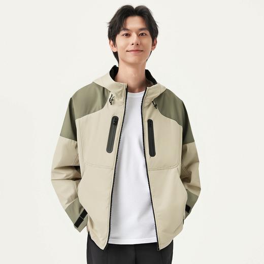 gxg.jeans男装 卡其色撞色户外风时尚连帽夹克外套男士 25春热卖 商品图1