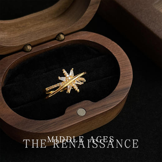 中古风珐琅滴油复古美式叠戴锆石戒指合集虎眼 商品图2