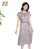 佐尔美夏季新款新中式国风桑蚕丝短袖连衣裙女M42LS100 商品缩略图3