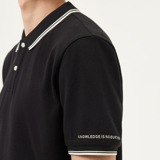 gxg.jeans男装 撞色字母印花男式翻领商务POLO衫男短袖 25夏热卖 商品图4