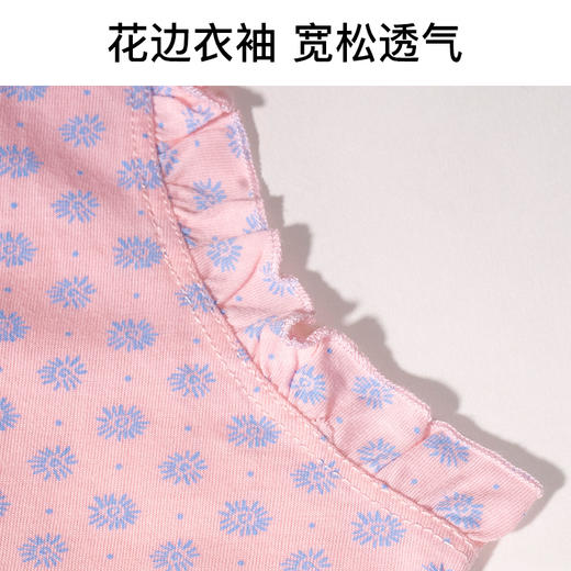 爱帝&温馨品牌女式透气棉夏季薄款短袖印花背心裙 商品图3