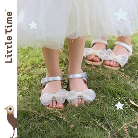 littletime女童凉鞋2025夏新款儿童洋气时尚蝴蝶结公主鞋沙滩鞋