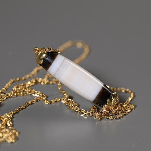 西亚高古缠丝玛瑙单珠锁骨链 商品图3