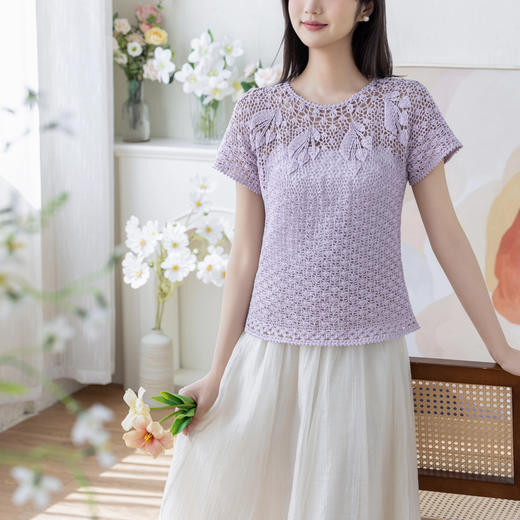 苏苏姐家铃兰蕾丝衣手工diy衣服钩针上衣短袖毛线团自制材料包 商品图2