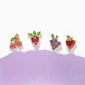 订购6周到｜Girls Crew-Fruit Basket-金色 水果篮 套组 耳钉［美国设计师］