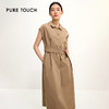 PURE TOUCH卡其色无袖翻领系带衬衫式连衣裙 1349242106 商品缩略图3